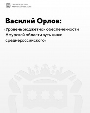 Василий Орлов: «Уровень бюджетной обеспеченности Амурской области чуть ниже среднероссийского»