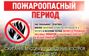 С 30 марта 2020 года на территории Завитинского района установлен особый противопожарный режим